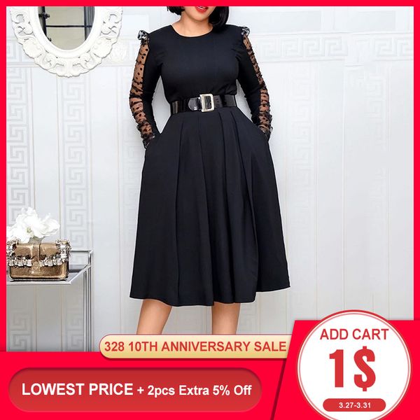 elegant black mesh long sleeve dress spring 2021 2xl plus size office dresses for women ladies tunic work wear clothes midi, Black;gray
elegant black mesh long sleeve dress spring 2021 2xl plus size office dresses for women ladies tunic work wear clothes midi, Black;gray