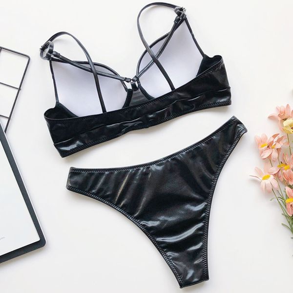 2021 shiny pu bikini high waist swimsuit women bandeau swimwear female bra cup bikini set bather underwired push up bathing suitin
2021 shiny pu bikini high waist swimsuit women bandeau swimwear female bra cup bikini set bather underwired push up bathing suitin