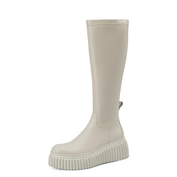 boots side zipper elastic knee high thick platform wedges heeled women casual concise fashion round toe shoes 2021 autumn winter, Black
boots side zipper elastic knee high thick platform wedges heeled women casual concise fashion round toe shoes 2021 autumn winter, Black