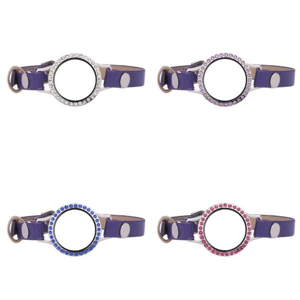 5pcs/lot 25mm different color crystals glass locket 7cm+15cm purple single wrap pu leather bracelets wristband with 50pcs charms charm, Golden;silver
5pcs/lot 25mm different color crystals glass locket 7cm+15cm purple single wrap pu leather bracelets wristband with 50pcs charms charm, Golden;silver