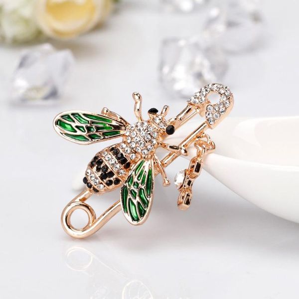 pins, brooches crystal bees pin for woman shiny hollow brooch coat scraf fashion jewelry gift accessaries, Gray