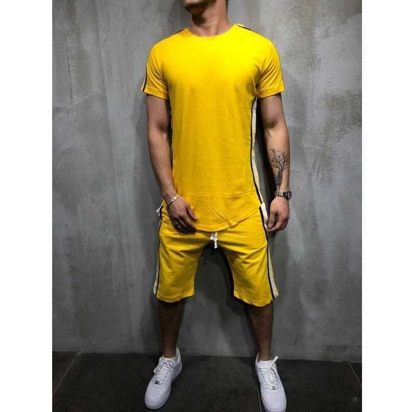 2021 summer new men's fashion sports leisure fitness splicing stripe round neck short sleeve t-shirt, Gray
2021 summer new men's fashion sports leisure fitness splicing stripe round neck short sleeve t-shirt, Gray