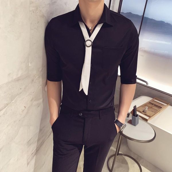 chemise homme casual mens shirt summer fashion half sleeve streetwear social blusa night club ropa para hombre men's shirts, White;black
chemise homme casual mens shirt summer fashion half sleeve streetwear social blusa night club ropa para hombre men's shirts, White;black