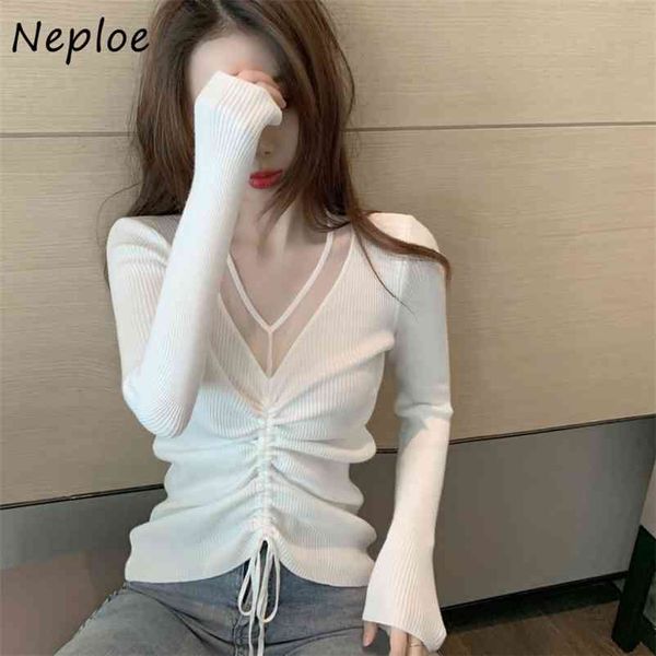 chic mesh drawstring knitted autumn fashion women pullovers v-neck slim fit all-match jacket 1h343 210422, White;black
chic mesh drawstring knitted autumn fashion women pullovers v-neck slim fit all-match jacket 1h343 210422, White;black