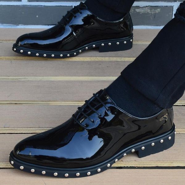dress shoes vintage pointed toe punk rivet formal men wedding spring 2021 decent elegant patent leather for office, Black
dress shoes vintage pointed toe punk rivet formal men wedding spring 2021 decent elegant patent leather for office, Black