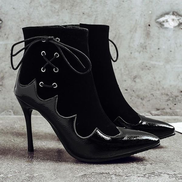 boots big size women shoes ankle for ladies cross binding with side zipper splicing, Black
boots big size women shoes ankle for ladies cross binding with side zipper splicing, Black