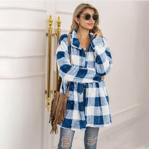 women's jackets long fleece jacket plaid sleeve ladies autumn winter coats zipper turn down collar casual female fashion outwear, Black;brown
women's jackets long fleece jacket plaid sleeve ladies autumn winter coats zipper turn down collar casual female fashion outwear, Black;brown