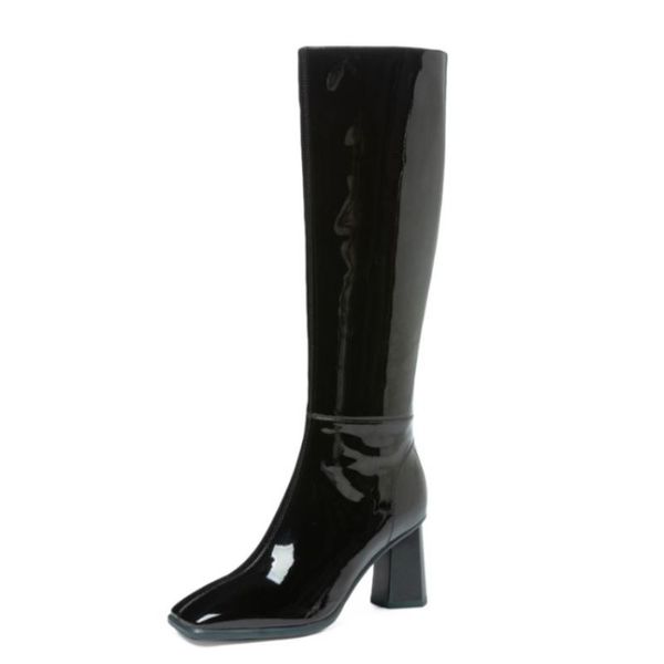 women knee high boots real leather square toe long boots ladies fashion cool high heel boots ladies footwear size 34-40, Black
women knee high boots real leather square toe long boots ladies fashion cool high heel boots ladies footwear size 34-40, Black