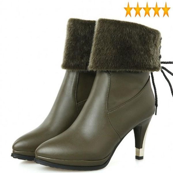 boots womens 2021 fashion european pu leather shoes pointed toe winter platform warm fur trim heigh thin heels footwear, Black
boots womens 2021 fashion european pu leather shoes pointed toe winter platform warm fur trim heigh thin heels footwear, Black