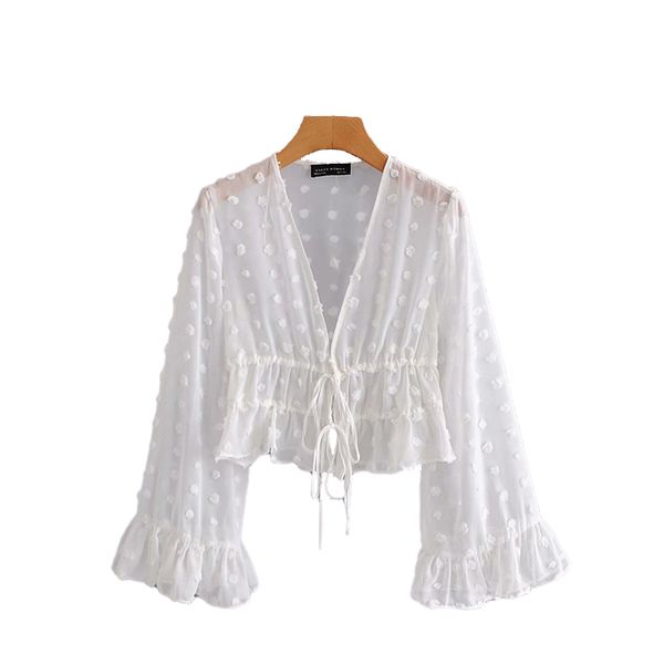 women deep v neck white lace fashion shirt female long sleeve chic shirt polka dot solid color mesh blouses 210520
women deep v neck white lace fashion shirt female long sleeve chic shirt polka dot solid color mesh blouses 210520
