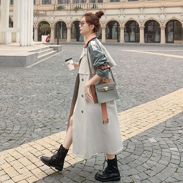 women's trench coats fashion women long coat elegant ladies lace up waist overcoat loose windbreaker 2021 spring autumn female jacket, Tan;black
women's trench coats fashion women long coat elegant ladies lace up waist overcoat loose windbreaker 2021 spring autumn female jacket, Tan;black