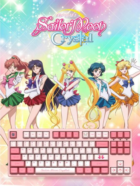 japan style sailor moon gaming keyboard pink wired game mechanical for girl keyboards
japan style sailor moon gaming keyboard pink wired game mechanical for girl keyboards