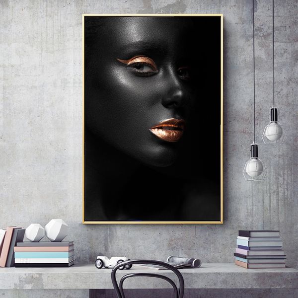 black girl golden color lips posters and prints wall pictures for living room modular decorative african art pictures
black girl golden color lips posters and prints wall pictures for living room modular decorative african art pictures