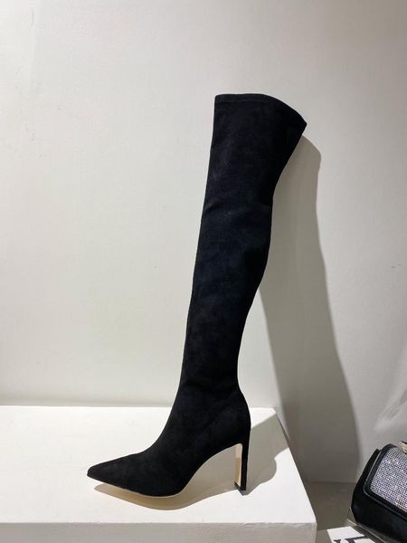 boots women shoes winter pointed toe slip on super high heels natural cow suede zipper over the knee stretch zapatos de mujer, Black
boots women shoes winter pointed toe slip on super high heels natural cow suede zipper over the knee stretch zapatos de mujer, Black