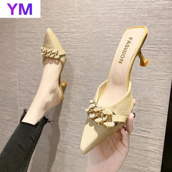 female shoes thin heels heeled mules sandals casual glitter slides pointed toe shallow med high luxury jelly summer cover, Black
female shoes thin heels heeled mules sandals casual glitter slides pointed toe shallow med high luxury jelly summer cover, Black