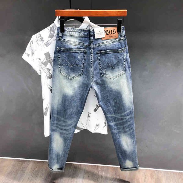 italian fashion retro blue slim fit elastic ripped jeans men casual denim long pants streetwear vintage designer
italian fashion retro blue slim fit elastic ripped jeans men casual denim long pants streetwear vintage designer