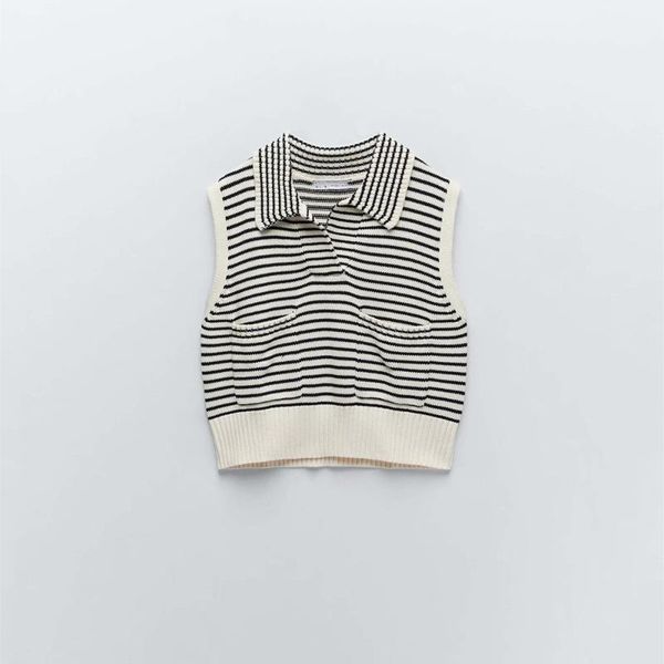 women's knits & tees 2021 korean style v-neck sleeveless pullover knitted loose striped vest sweater, White
women's knits & tees 2021 korean style v-neck sleeveless pullover knitted loose striped vest sweater, White