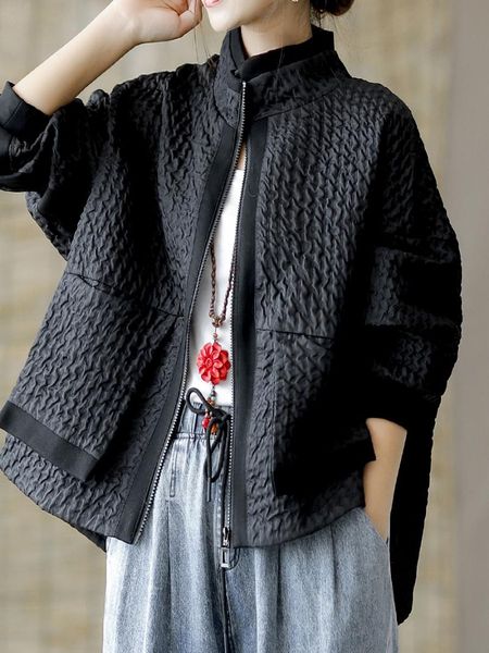 women's jackets 2021 padded women autumn winter loose casual retro coat stand pocket female, Black;brown
women's jackets 2021 padded women autumn winter loose casual retro coat stand pocket female, Black;brown