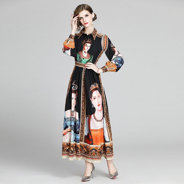 runway character oil painting print long dress women's lantern long sleeve turn down collar empire vintage party holiday dress 210412, Black;gray
runway character oil painting print long dress women's lantern long sleeve turn down collar empire vintage party holiday dress 210412, Black;gray