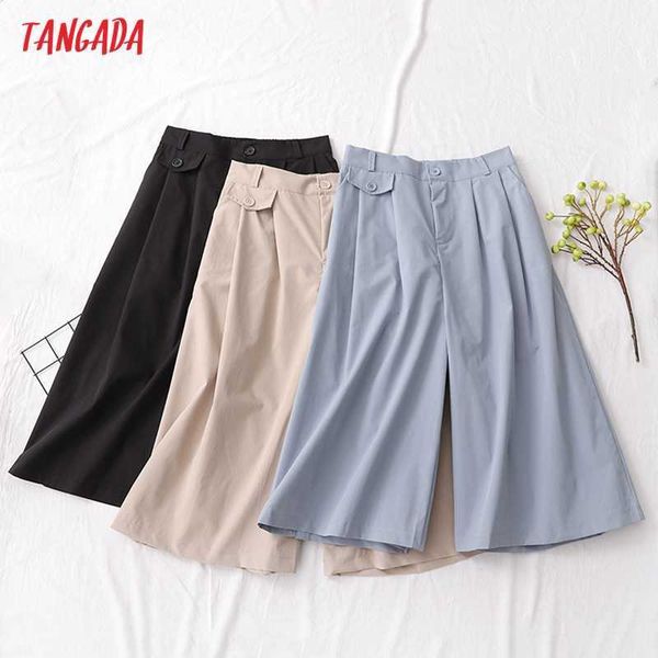 tangada fashion women summer wide leg crop pants trousers button pockets buttons office lady pants pantalon 5n21 210609, Black;white
tangada fashion women summer wide leg crop pants trousers button pockets buttons office lady pants pantalon 5n21 210609, Black;white