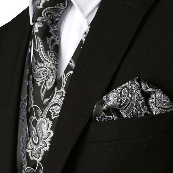 Men's Vests Mens Black Waistcoats Slim Fit Men 3pcs Vest+Necktie+Handkerchief Set Paisley Jacquard Tuxedo Suit Vest For Party Wedding UZ0K, Black;white
Men's Vests Mens Black Waistcoats Slim Fit Men 3pcs Vest+Necktie+Handkerchief Set Paisley Jacquard Tuxedo Suit Vest For Party Wedding UZ0K, Black;white