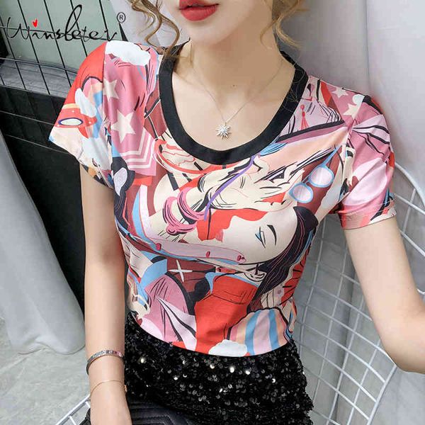 women's t-shirt summer european clothes all match print patchwork women pullover bottoming shirt tees 2021 t06805a 6unc, White
women's t-shirt summer european clothes all match print patchwork women pullover bottoming shirt tees 2021 t06805a 6unc, White