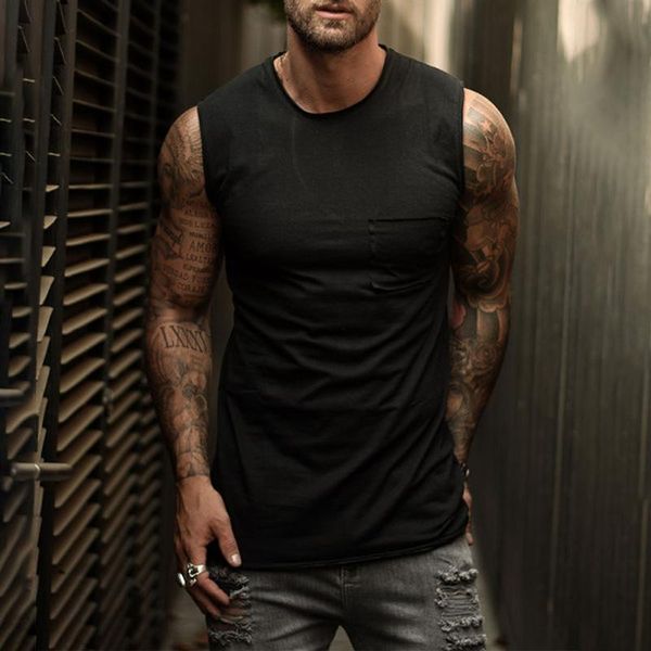 men' tank men summer sleeveless solid colour sports fitness vest gym clothing slim fit bodybuilding workout clothes, White;black
men' tank men summer sleeveless solid colour sports fitness vest gym clothing slim fit bodybuilding workout clothes, White;black