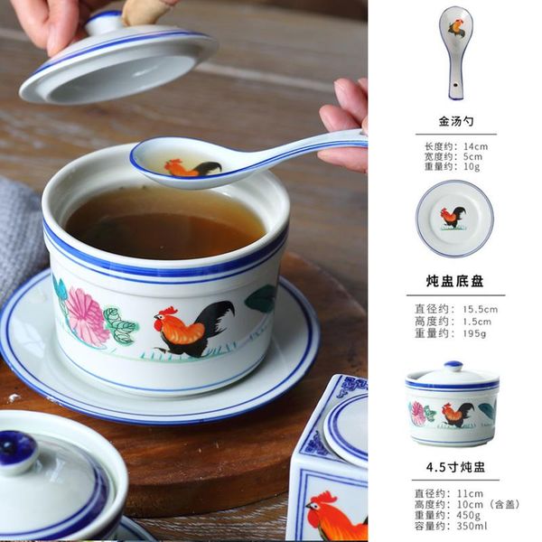 bowls big red rooster pattern microwavable mini pottery rice bowl stew cup ceramic pudding souffle bird's nest with lid
bowls big red rooster pattern microwavable mini pottery rice bowl stew cup ceramic pudding souffle bird's nest with lid