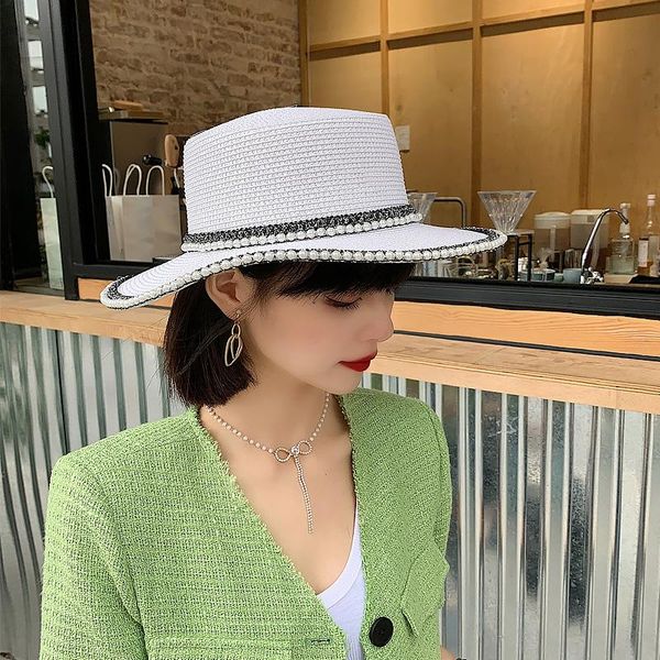 wide brim hats shade panama for women summer sun straw hat girl outside jazz travel cap casual beach sequin pearl vintage, Blue;gray
wide brim hats shade panama for women summer sun straw hat girl outside jazz travel cap casual beach sequin pearl vintage, Blue;gray