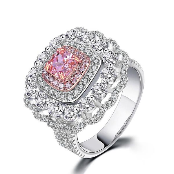 cluster rings 2021 classic real solid 925 sterling silver ring 2ct pink quartz wedding jewelry engagement women's gifts, Golden;silver
cluster rings 2021 classic real solid 925 sterling silver ring 2ct pink quartz wedding jewelry engagement women's gifts, Golden;silver
