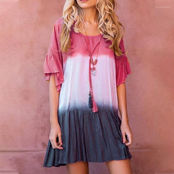 mixed dyeing printed womens crew neck loose short sleeve dresses summer new casual fashion apparel, Black;gray
mixed dyeing printed womens crew neck loose short sleeve dresses summer new casual fashion apparel, Black;gray