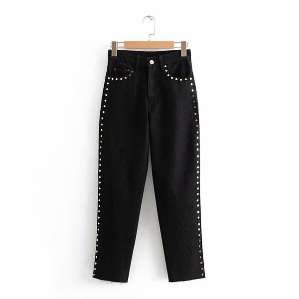 women's pants & capris asds women heavy rivet decoration black jeans waist slim fit ladies casual chic trousers pantalones wnz53747, Black;white
women's pants & capris asds women heavy rivet decoration black jeans waist slim fit ladies casual chic trousers pantalones wnz53747, Black;white