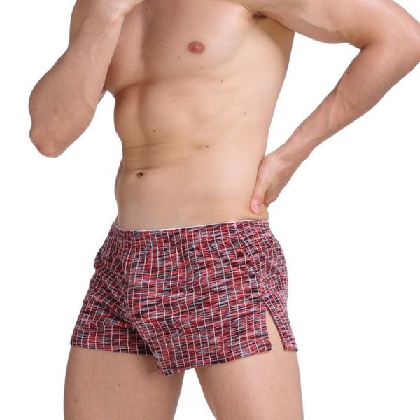 underpants summer men loose boxer underwear cotton side slit comfortable lingerie boxers fashion home pouch inside, Black;white 
underpants summer men loose boxer underwear cotton side slit comfortable lingerie boxers fashion home pouch inside, Black;white