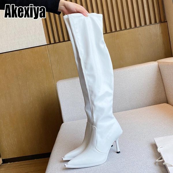 boots patent leather thigh high women heels over the knee for point toe white party long shoes bc1964, Black
boots patent leather thigh high women heels over the knee for point toe white party long shoes bc1964, Black