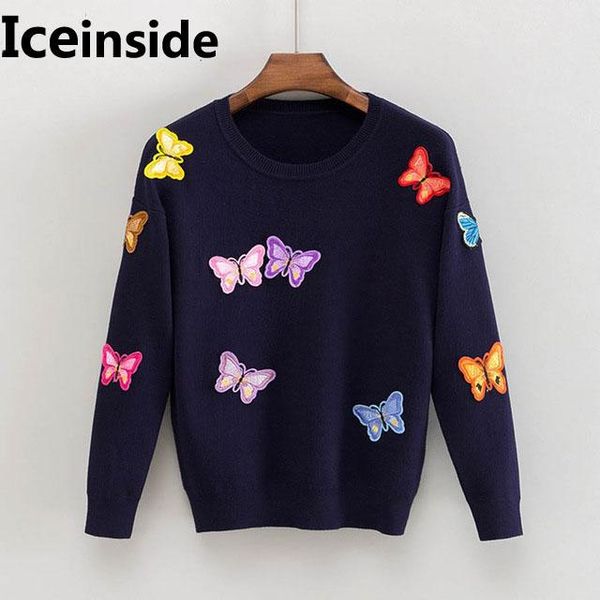 iceinside korean women knitted embroidered pullover sweater women's butterfly flower femme tricot pull jumper sweaters, White;black
iceinside korean women knitted embroidered pullover sweater women's butterfly flower femme tricot pull jumper sweaters, White;black