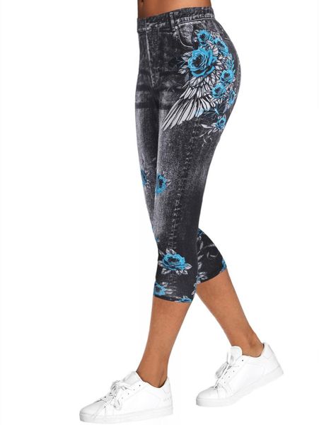 women's leggings high waist fitness elastic ink painting flowers 3d print plus size leggins casual workout sport pants, Black
women's leggings high waist fitness elastic ink painting flowers 3d print plus size leggins casual workout sport pants, Black