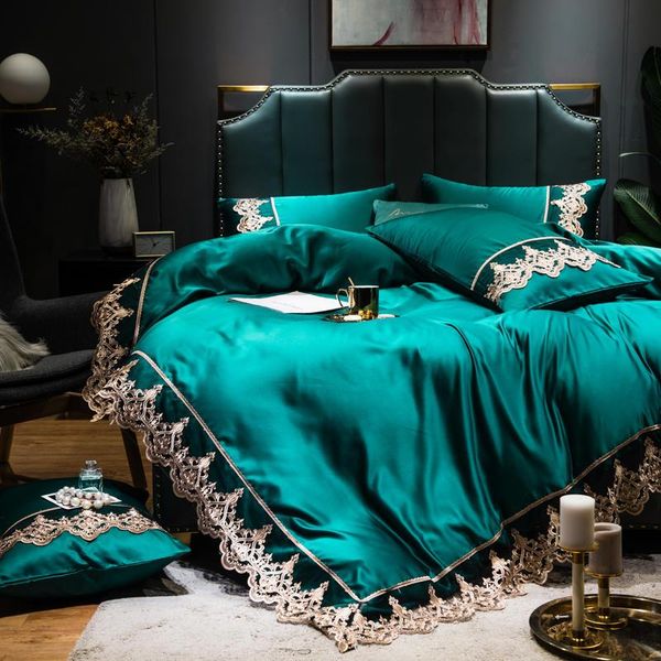 bedding sets dark green washed silk satin lace embroidery smooth soft set duvet cover bed sheet bedspread pillowcases king
bedding sets dark green washed silk satin lace embroidery smooth soft set duvet cover bed sheet bedspread pillowcases king