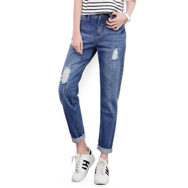 women's jeans women 's fall fashion large size cotton stretch hole lady boyfriend 4xl, Blue
women's jeans women 's fall fashion large size cotton stretch hole lady boyfriend 4xl, Blue
