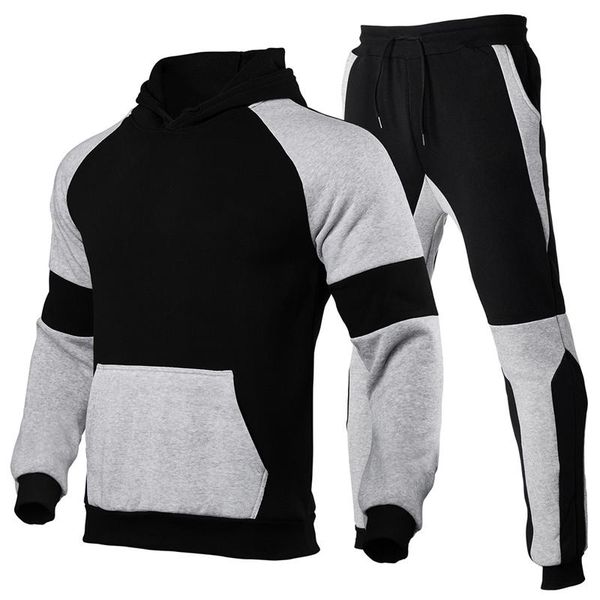 men's tracksuits sports suit, sweater + pants, patchwork/hip-hop/casual style, two-piece suitable for autumn and winter, Gray
men's tracksuits sports suit, sweater + pants, patchwork/hip-hop/casual style, two-piece suitable for autumn and winter, Gray