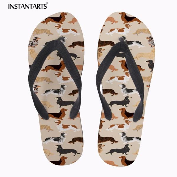 slippers instantarts dachshund dog summer flip flops women casual non-slip outside woman's cute design home flats tenis girl, Black
slippers instantarts dachshund dog summer flip flops women casual non-slip outside woman's cute design home flats tenis girl, Black