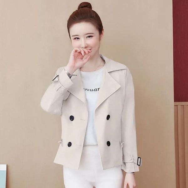 women's jackets short trench coat women 2021spring autumn cotton double breasted windbreaker casual student slim coats lining 247, Black;brown
women's jackets short trench coat women 2021spring autumn cotton double breasted windbreaker casual student slim coats lining 247, Black;brown