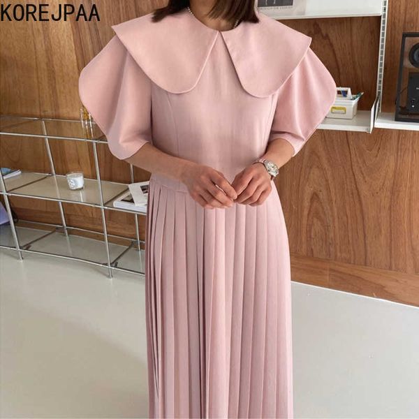 korejpaa women dress summer french gentle doll collar loose solid color lantern sleeve stitching design pleated vestidos 210526, Black;gray
korejpaa women dress summer french gentle doll collar loose solid color lantern sleeve stitching design pleated vestidos 210526, Black;gray