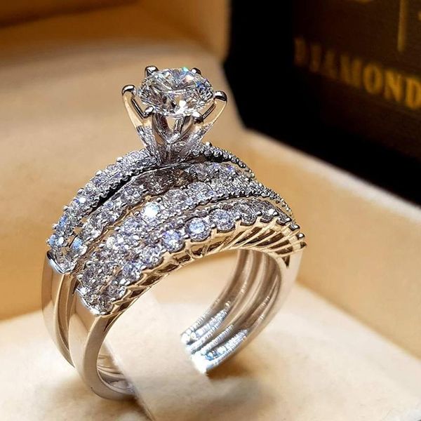 wedding rings natural white crystal princess ring for woman jewelry engagement gifts, Slivery;golden
wedding rings natural white crystal princess ring for woman jewelry engagement gifts, Slivery;golden