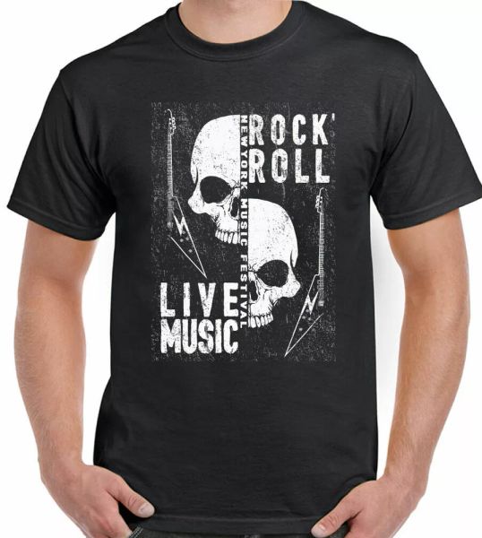 rock n roll t-shirt live music mens skulls festival heavy metal guitar e, White;black
rock n roll t-shirt live music mens skulls festival heavy metal guitar e, White;black