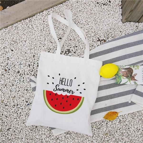 women's casual canvas cloth bag hello summer watermelon printing shopping lady handbag reusable large capacity tote bags
women's casual canvas cloth bag hello summer watermelon printing shopping lady handbag reusable large capacity tote bags