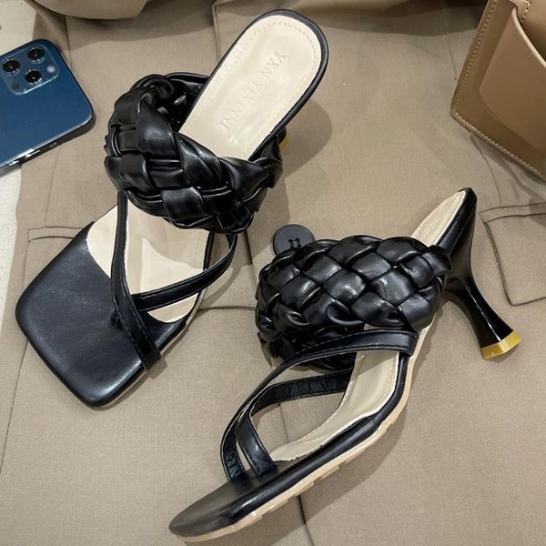dress shoes women high heels stiletto weaving flip flops open toe sandals 2021 fashion crossover design slippers prom, Black
dress shoes women high heels stiletto weaving flip flops open toe sandals 2021 fashion crossover design slippers prom, Black