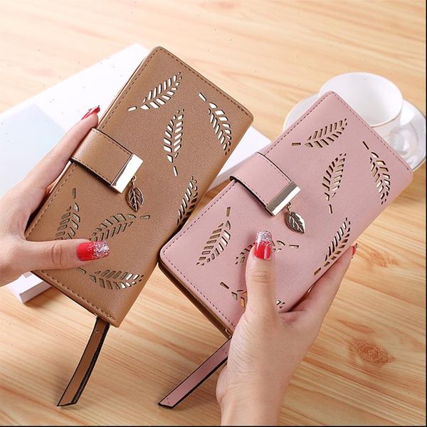 women wallet pu leather purse female long gold hollow leaves handbag for coin card holders clutch, Red;black
women wallet pu leather purse female long gold hollow leaves handbag for coin card holders clutch, Red;black