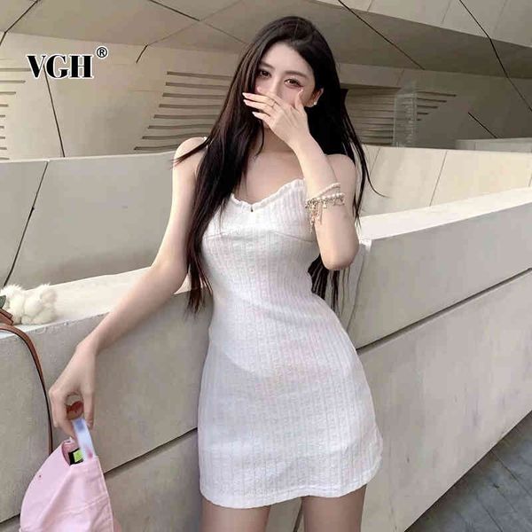 vgh solid knitted sling dress for women v neck sleeveless high waist hollow out a line mini dresses female summer tide 210421, Black;gray
vgh solid knitted sling dress for women v neck sleeveless high waist hollow out a line mini dresses female summer tide 210421, Black;gray