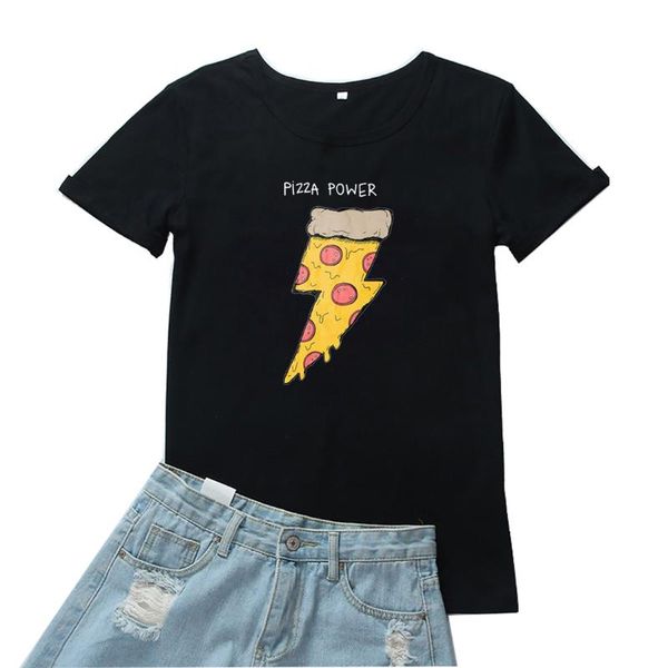 pizza power t-shirt for women cute pattern t shirt casual fashion funny camiseta mujer cotton summer tees women's, White
pizza power t-shirt for women cute pattern t shirt casual fashion funny camiseta mujer cotton summer tees women's, White