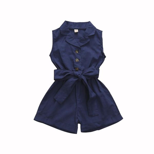 explosion models baby fashion girls romper solid color kids lapel sleeveless bow belt single-breasted jumpsuit shorts, Black
explosion models baby fashion girls romper solid color kids lapel sleeveless bow belt single-breasted jumpsuit shorts, Black